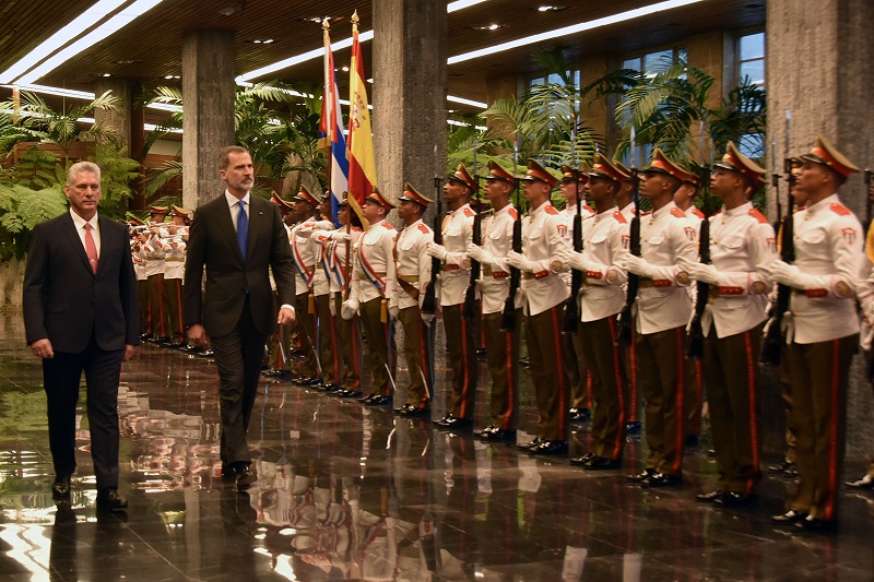Recibe presidente D�az-Canel a los Reyes de Espa�a