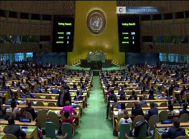Votaciones contra el bloqueo ONU