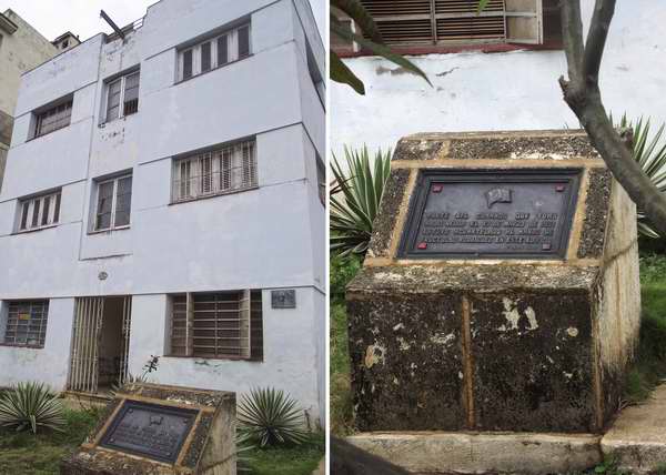 Tarja que recuerda el edificio donde se acuarteló parte del comando que tomó Radio Reloj el 13 de marzo de 1957. Foto Abel Rojas Tarja que recuerda el edificio donde se acuarteló parte del comando que tomó Radio Reloj el 13 de marzo de 1957. Foto Abel Rojas