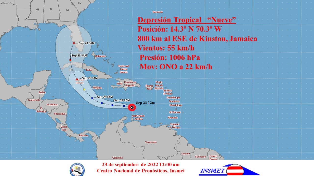 Aviso de Ciclón Tropical No. 2  el cual representa un peligro potencial para la mitad occidental de Cuba
