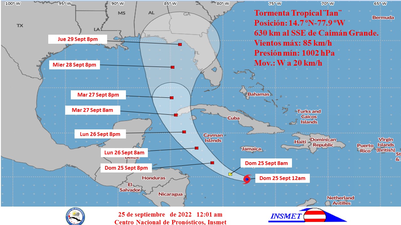 Ian se intensifica ligeramente, Aviso de ciclón tropical No. 8